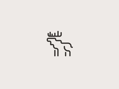 Moos-ing Around icon illustration minnesota monoline moose north wilderness