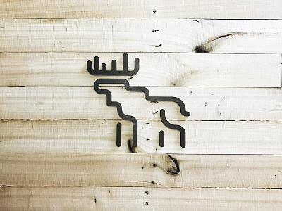 Moose Sign carve cnc icon illustration logo monoline moose sign wood