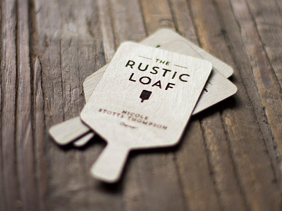 Laser Cut // Logo & Business Card board bread business card die-cut laser logo veneer wood