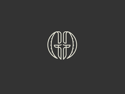 Giant Goat Logo face g goat head horns ibex logo monoline typography