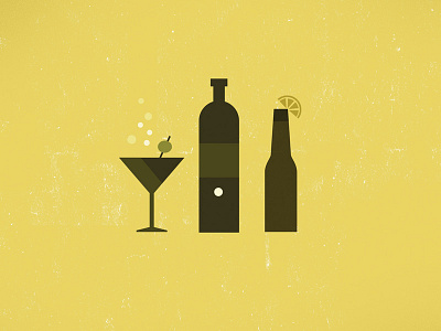 Drinks alcohol beer classic illustration martini modern olive throwback vintage wine