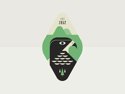 Logo for Bird Observatory bird black green logo mountain outdoor ridge symbol tree