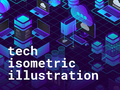 tec_ isometric_illustration design illustration illustrations isometric art it tech technology vector