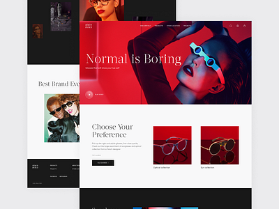 Alain Mikli. Optical and sun stylish glasses accessories design ecommerce ecommerce design glass glasses landing red shop site site design store sunglasses ui web website