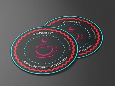 Happiness is ...a midday coffee and tea run. beverage cheers coaster coasters coffee drink coaster drinks illustration sticker stickermule tea vibrant