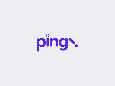 "Ping" Logo app clean design graphic design messaging minimal modern ping purple tech thirtylogos vintage