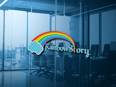 Rainbow Story logo branding design icon illustration logo marketing typography vector