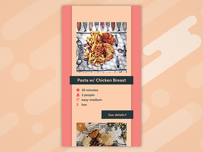 Recipe - #DailyUI #040 app ingredients menu mobile recipe uid uidesign uxd uxdesign