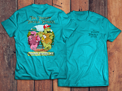 The Thirsty Turtle Tavern Shirt Design advertisement brand design branding design graphic design illustration logo print design typography vector