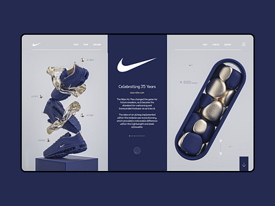Nike - Celebrating 35 Years ©2022 3d dribbble graphic design hello hype illustration nike ui ui design website