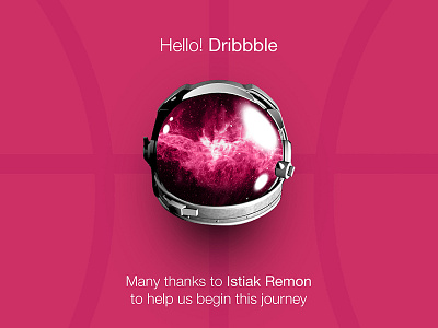 Hello! Dribbble astronut bangladesh begins hello helmet intro journey pixelomatic