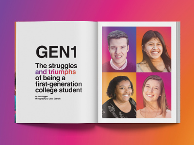GEN1 campbell magazine editorial first generation students magazine spread