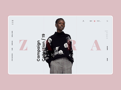 Zara Online Store Main Page Animation animation concept e comerce interface online store promo ui ux web webdesign