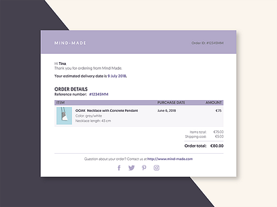 Daily UI #017 challenge daily ui dailychallenge dailyui email receipt mobile ui ui design user interface ux ux design web design