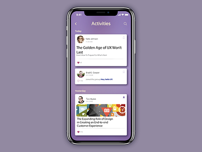 Daily UI #047 activity feed activityfeed challenge daily ui mobile ui ui design user interface ux ux design