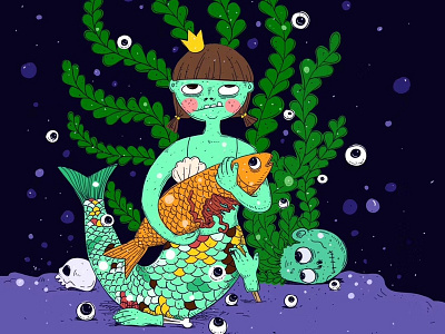 Under the sea doodle illustration