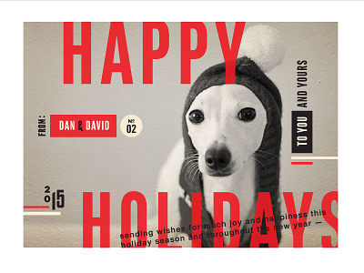 Holi-DaDa black dada happy holidays inspired modern art photo card red stationery typographic