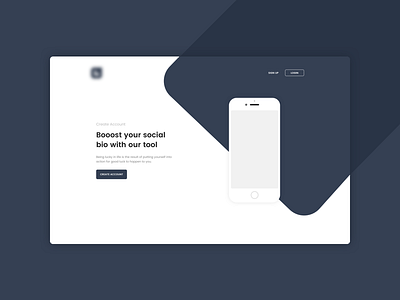 Landing page for personal project design header minimal project shape tool web website
