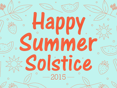 Summer Solstice cards icons leaves pattern plants popsicle strawberries summer sun surface design textile watermelon