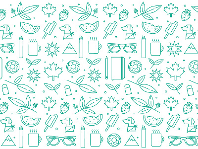 Social Media Banner Illustration canadian coffee drawing foliage food icons illustration line art pattern simple surface pattern