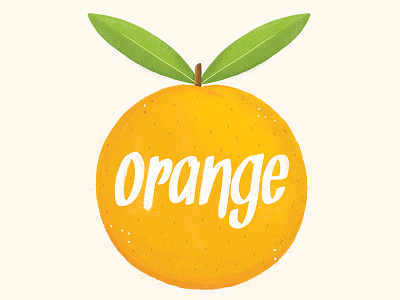 Orange food fruit gouache illustration lettering orange painting yellow