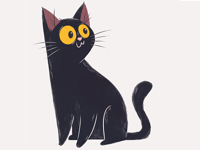 Black Cat black black cat cat cat illustration character design childrens illustration illustration kitty pet