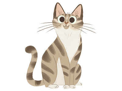 Tabby Cat animal cat character design children illustration illustration kitty painting pet tabby cat