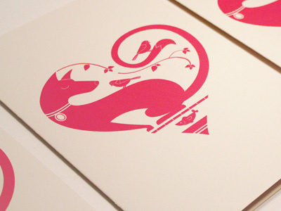 Illustrated Heart Greeting Card animals birds card dog fish heart illustration love print shape stationary symbol