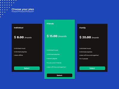 DailyUI::030 (Pricing) adobe xd dailyui dailyui030 dailyui100 pricing pricing table ui