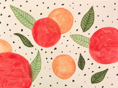 Circles and leaves and dots circles dots draw drawind illustration points pontillism watercolor