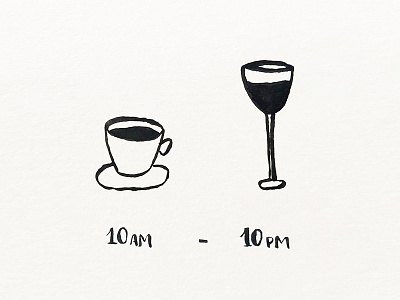 coffee and wine everyday art brush coffee design draw handmade illustration paint posca wine