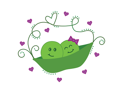 Two peas in a pod cute design illustration valentines day