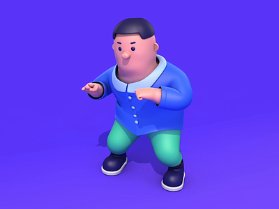 Shaky Baby 3d animation c4d character dance illustration person shake