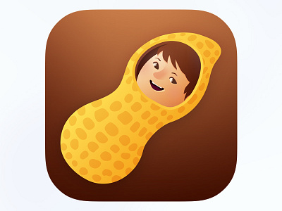 Peanut Baby baby icon logo peanut