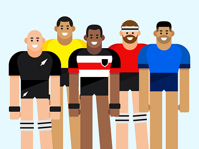Rugby Character Illustrations 1 character figures new zealand rugby vector