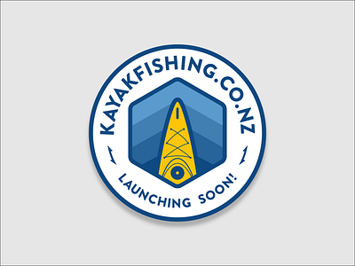 KayakFishing.co.nz badge branding illustrator kayak kayak fishing logo new zealand vector vinyl sticker