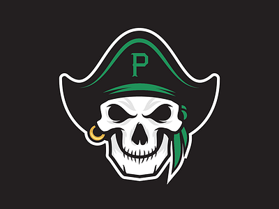 Pirate With Jaw mascot pirate skull softball team sports logo vector