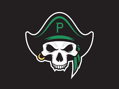 Pirate Without Jaw mascot pirate skull softball team sports logo vector
