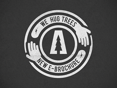 We Hug Trees badge brochure e brochure illustrator tree hugger