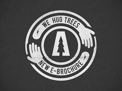 We Hug Trees badge brochure e brochure illustrator tree hugger