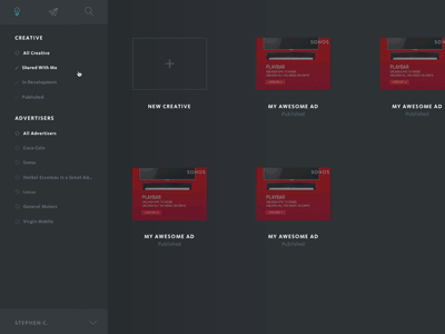 Specless Ad Browser Concepting ui animation gif interaction specless advertising editor