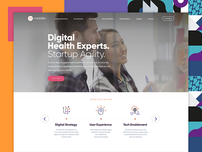 Medullan Homepage clean healthtech homepage landing page minimalist ui ux web design