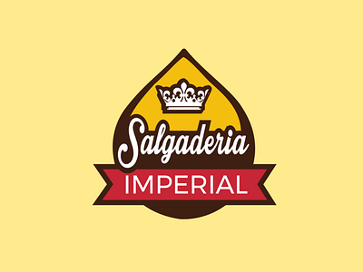 Salgaderia Imperial Logo branding brazil coxinha lanchonete logo snackbar