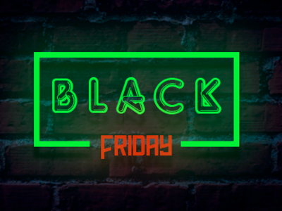 Black Friday Neon black black friday design friday green neon neon sign night orange wall