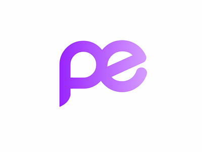 PE Logo branding design e icon illustration logo p pe purple