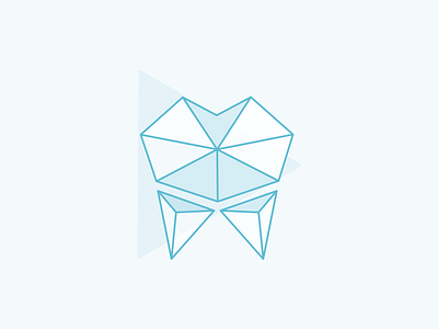 Diamond Heart 3d blue design diamond icon illustration linestyle logo tooth vector