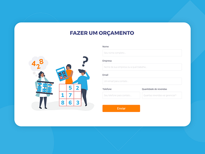 Budget Form blue brazil budget card contact form design designs form illustration landingpage orange ui user experience user interface vector web web design website design