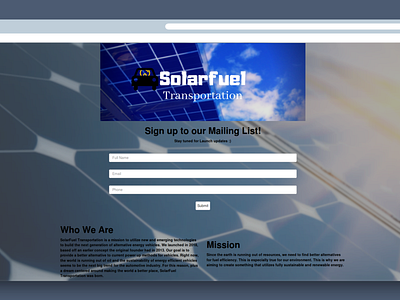 SolarFuel Launchrock creative graphics landing page web design