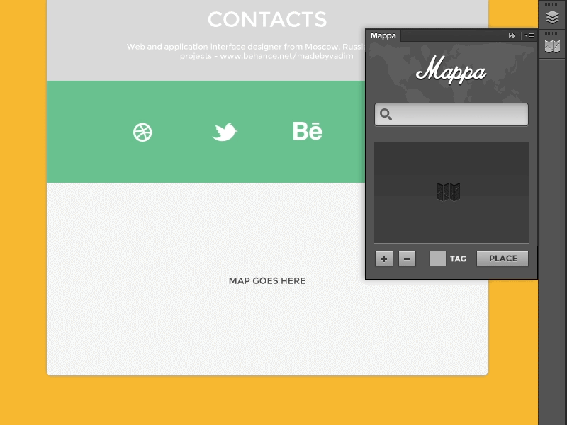 Mappa - PS plugin concept concept extension map panel photoshop plugin wip