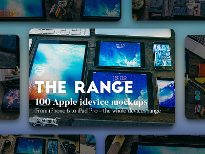 The Range apple bundle creative market design devices ipad air ipad mini ipad pro iphone 6 mockups products promotion